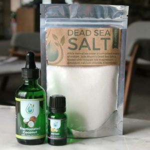 dead sea salt and essential oils