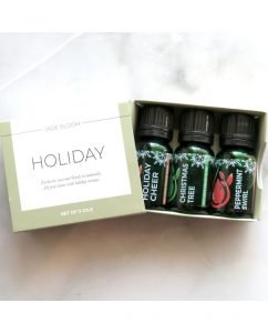 Boxed set of holiday essential oils